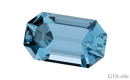 Emerald cut aquamarine