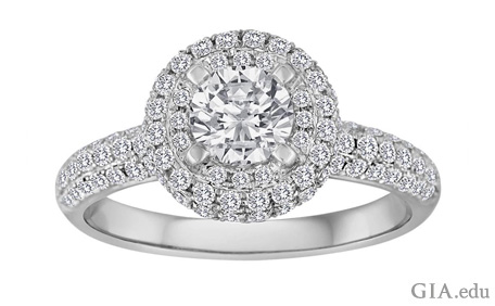 Round brilliant cut diamond engagement ring