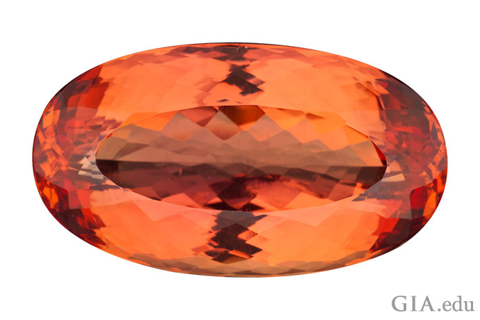 Oval cut Imperial topaz.